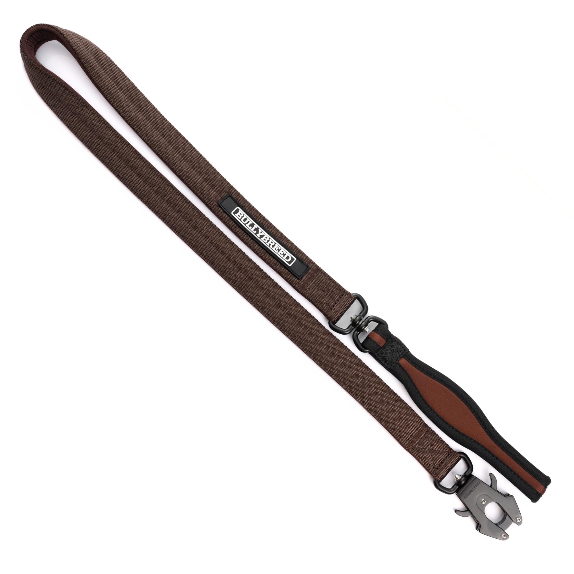BULLYBREED Heavy-Duty Dog Leash – Anti-Tangle, Soft Handle, 4ft (Brown)