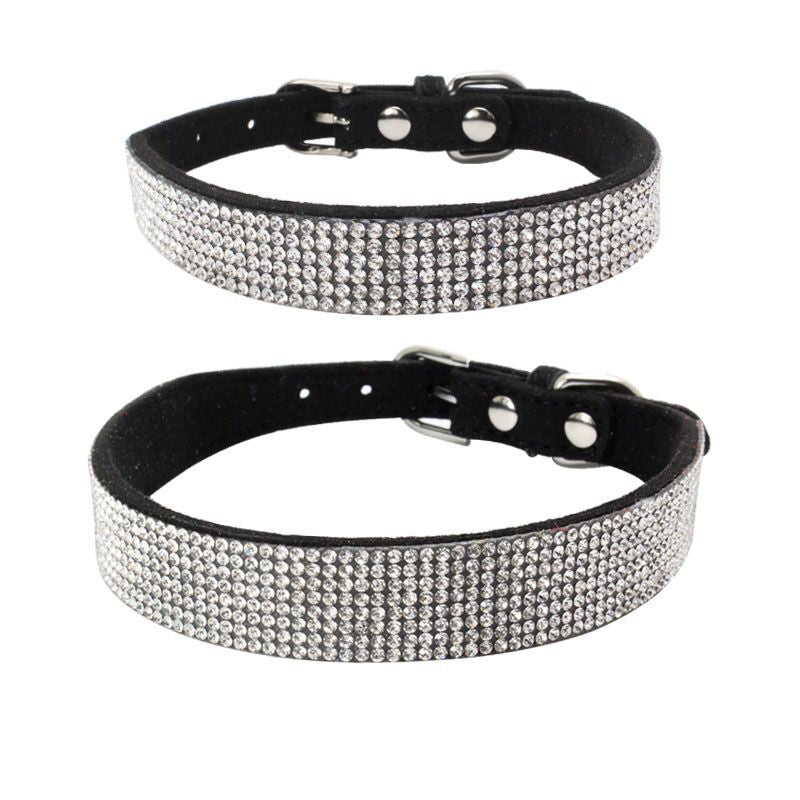 Adjustable Suede Leather Dog Collar and Leash Set