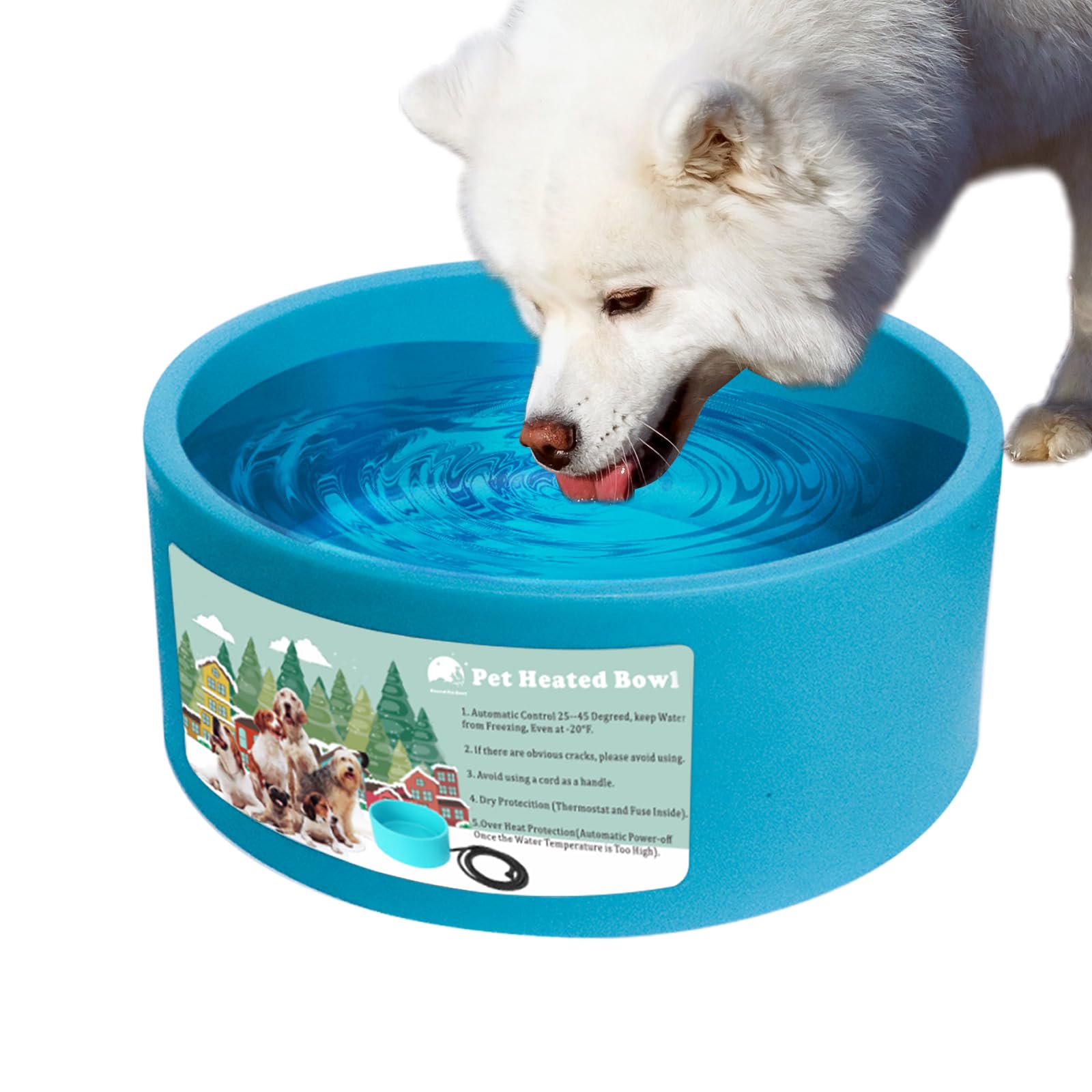 Heated Water Bowl for Dogs & Cats