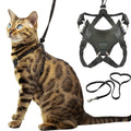 Houdini™ Escape Proof Cat Harness and Leash Set by OutdoorBengal for Walking Cats and Kittens (Soft Mesh Medium Cat)